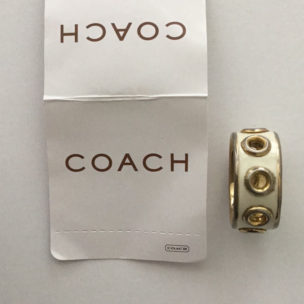 New Coach Grommet Enamel Ring Sz 7